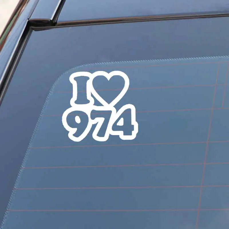 YJZT 14 4 см * 13 3 креативная I love 974 виниловая Высококачественная Автомобильная