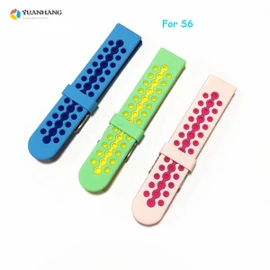 Сменный ремешок для умных часов S6, двухцветный, 20 мм, ремешок для часов Raw Ear Star, силиконовый ремешок для наручных часов с соединением