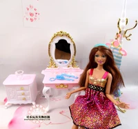 new princess dresser chair table set doll house furniture for barbie kurhn doll puzzle baby toy bedroom accessories decoration