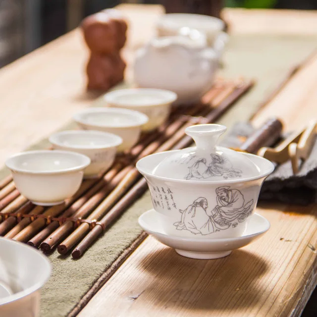 Традиционные китайские элегантные чайные чашки Gaiwan керамическая чаша для чая с