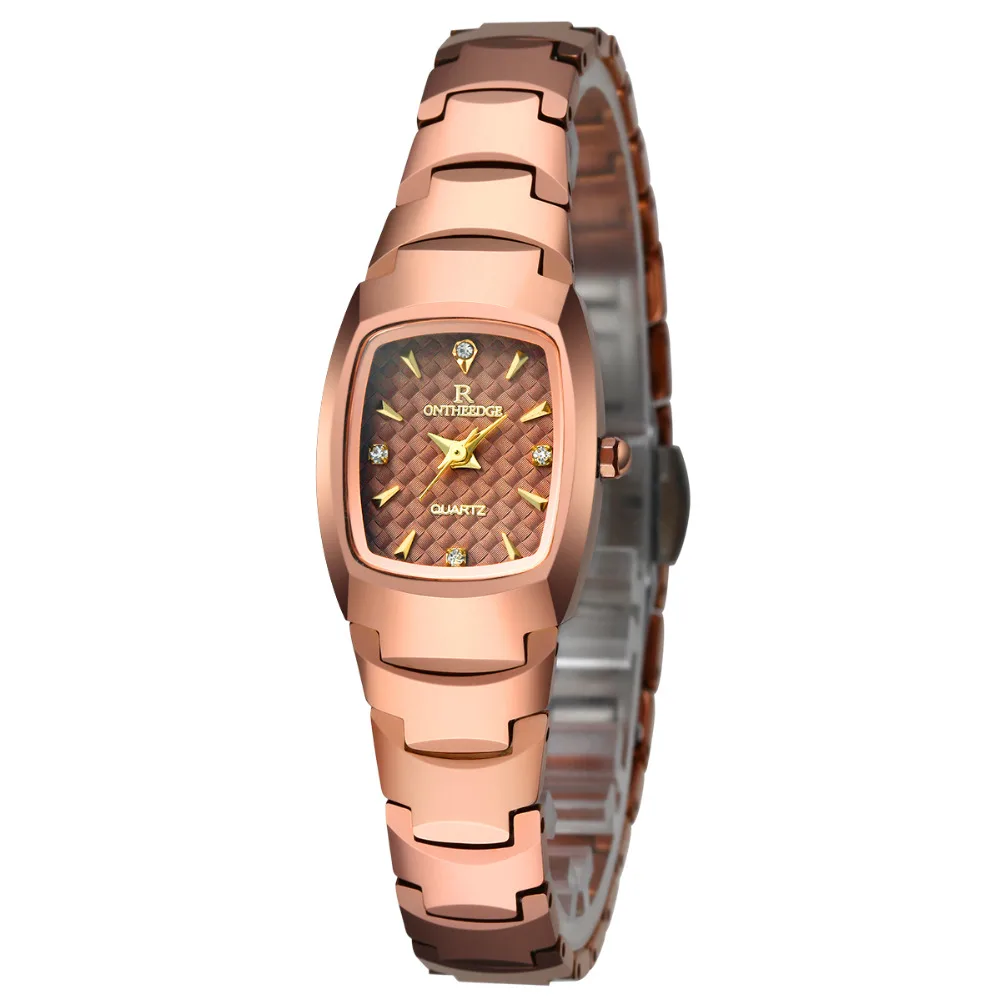 ONTHEEDGE Women Watch Fashion Luxury Ultra Thin Watches Tungsten Steel Diamond Ladies Quartz Rhinestone Waterproof | Наручные часы