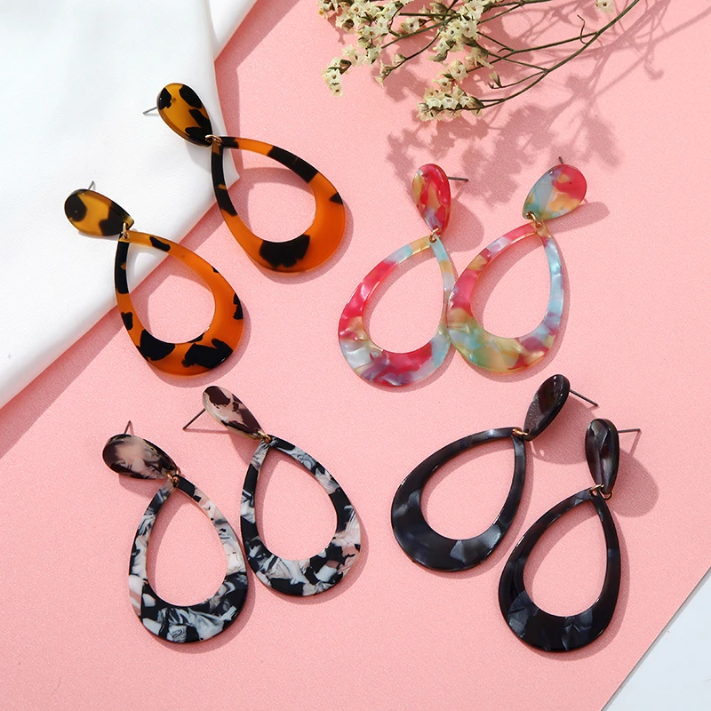 Женские серьги в стиле бохо винтажные капельки из ацетатного волокна подходят