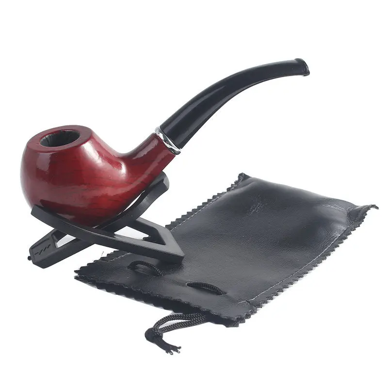 JKLONG Mens Durable Sheath And Pipe Rack Synthetic Leather Wooden Tobacco Smoking | Дом и сад