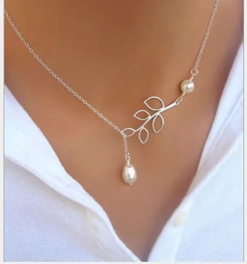 Новое ожерелье со сверкающими листьями 8 слов длинные жемчужные подвески и