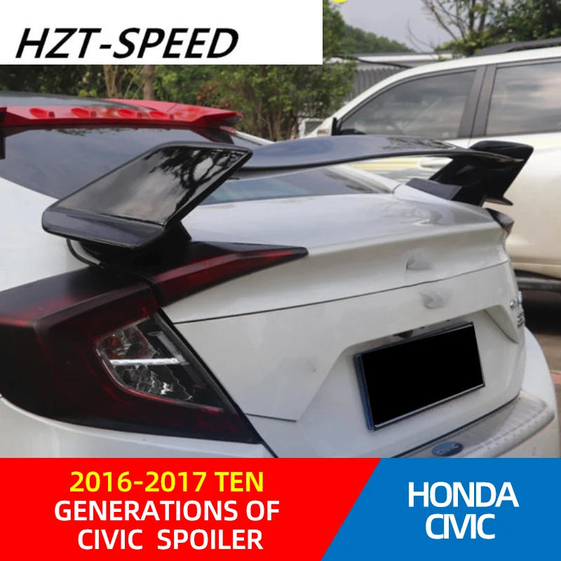 

2016 - 2019 For HONDA Tenth Generation CIVIC Modified TypeR Rear Roof Spoiler TR No Punching ABS Rear Spoiler for HONDA