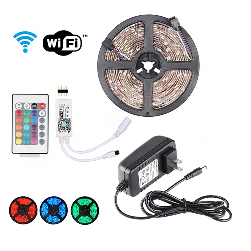 5050 Wi Fi Светодиодные ленты 5 м 10 300 светодиодный s RGB светильник полосы