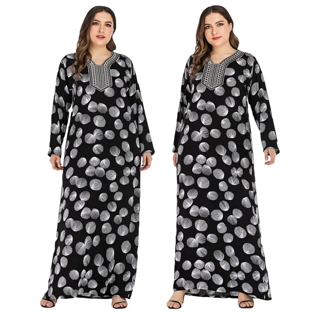 Мусульманское Платье макси с длинным рукавом исламское свободное abaya Дубай
