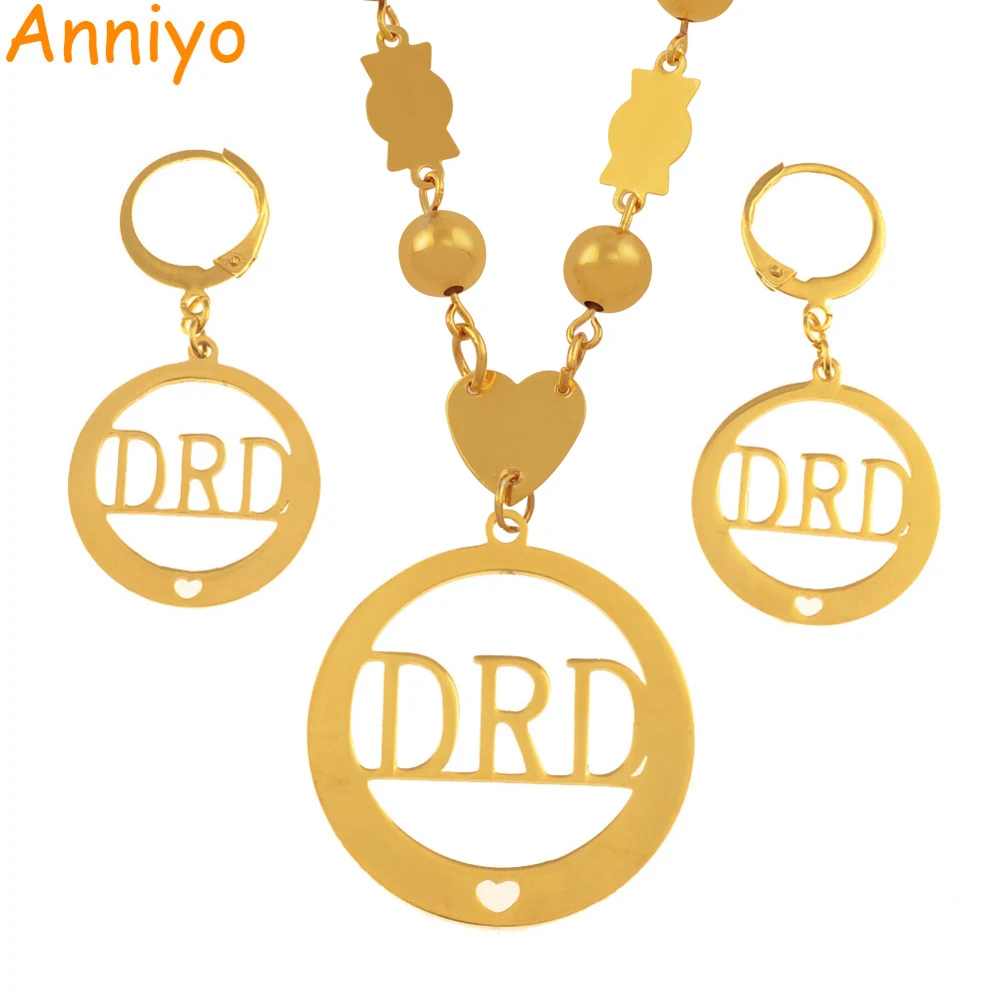 Ожерелье и серьги с бусинами Anniyo Name DRD Подвеска для женщин Маршалл стили подарки