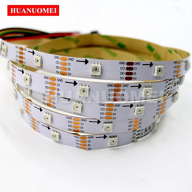 5 м APA102 30 светодиодов цифровая Адресуемая RGB Светодиодная лента гибкая 5050 SMD DC в