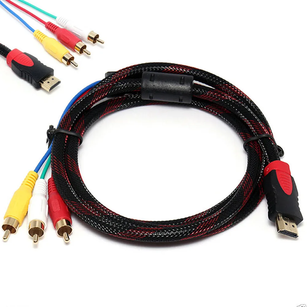 EPULA HDMI папа 3 RCA AV Аудио Видео 5FT кабель Шнур адаптер для ТВ HD TV DVD 1080p Прямая поставка