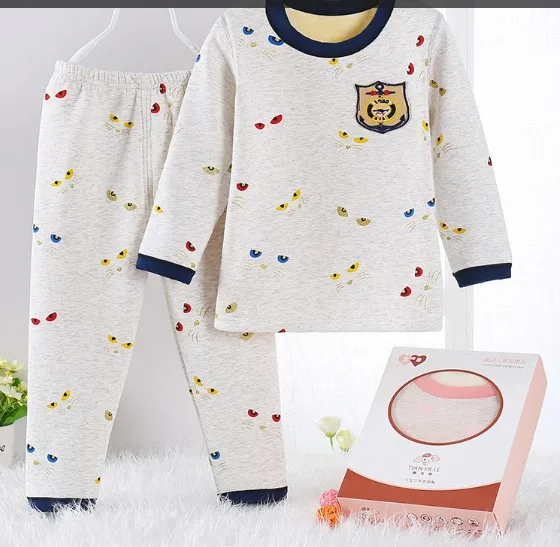 Light gray Pijama infantil/комплект одежды, зимняя детская хлопковая флисовая Пижама, пижамы для мальчиков и девочек детская рубашка+ штаны, комплект одежды, пижама - Цвет: Light gray