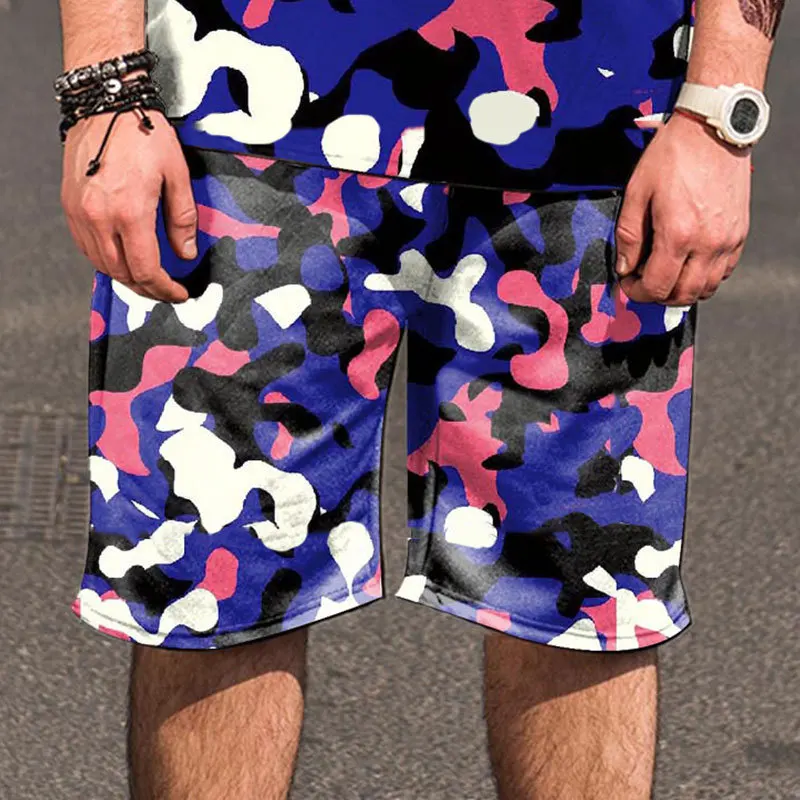 Мужские камуфляжные быстросохнущие шорты больших размеров XL с принтом летние
