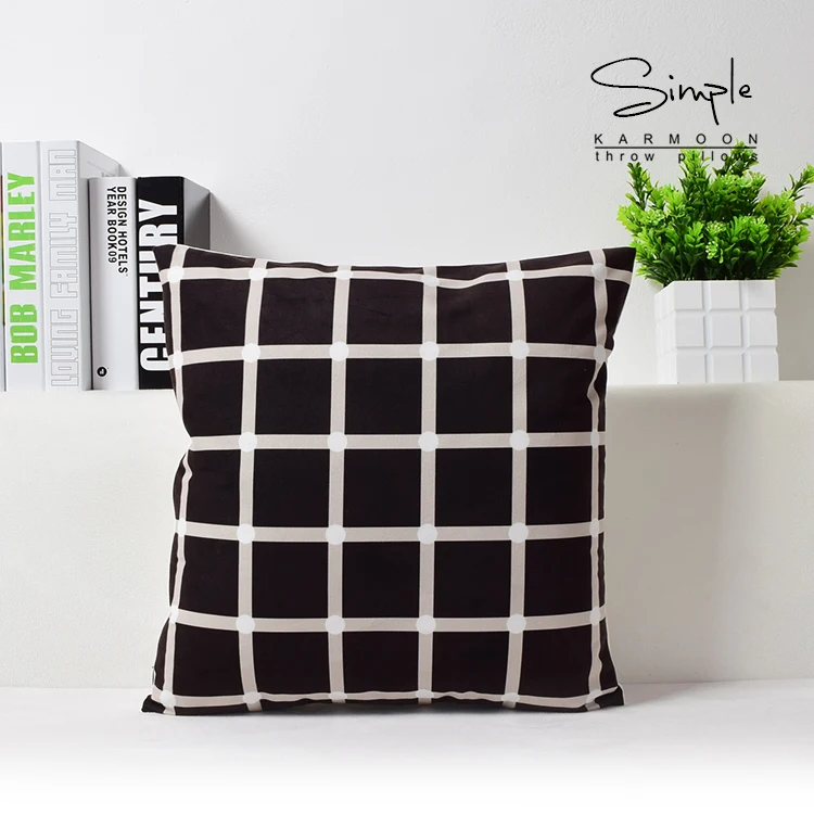 Обычная геометрическим узором Сезон зима вельветовый чехол для подушки черный