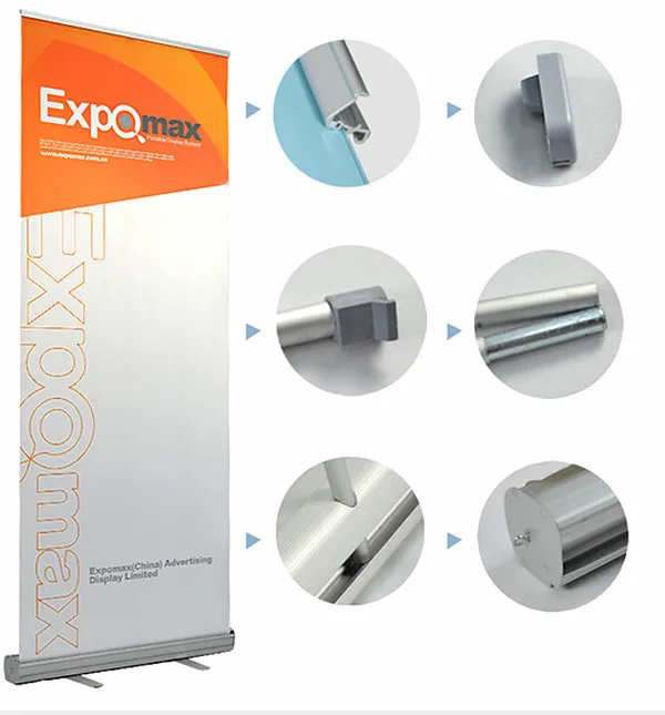 

Aluminium Roll Up Banner POP Sign Display Advertising Stands 85x200cm For Trade Show Exhibition 2pcs Graphic Available