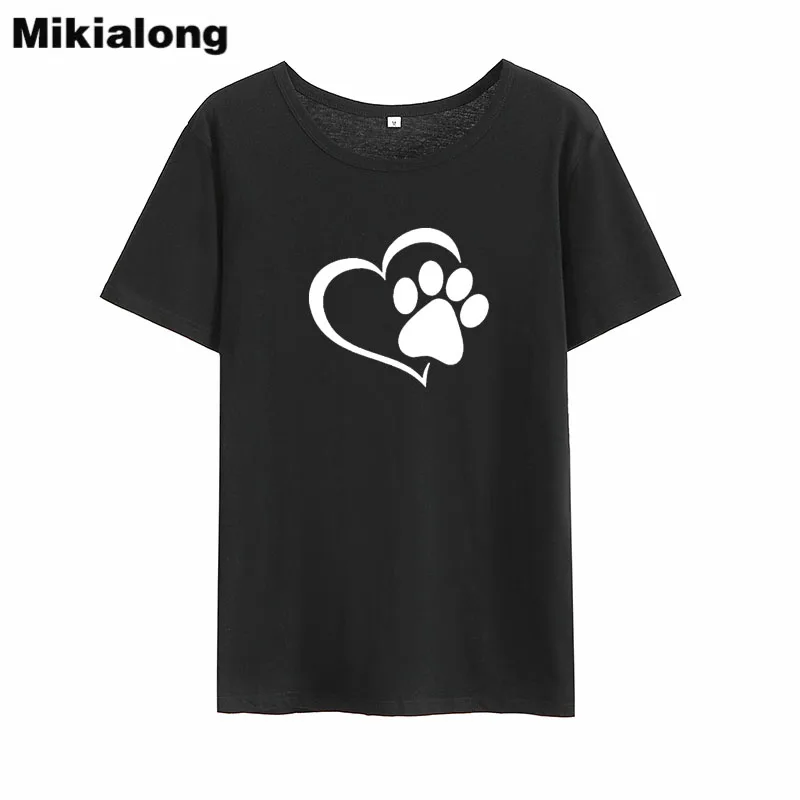 

Mikialong Love Cat Kawaii Tee Shirt Femme 2018 Summer Short Sleeve Cotton Tshirt Women Black White Loose Tumblr T-shirt Women