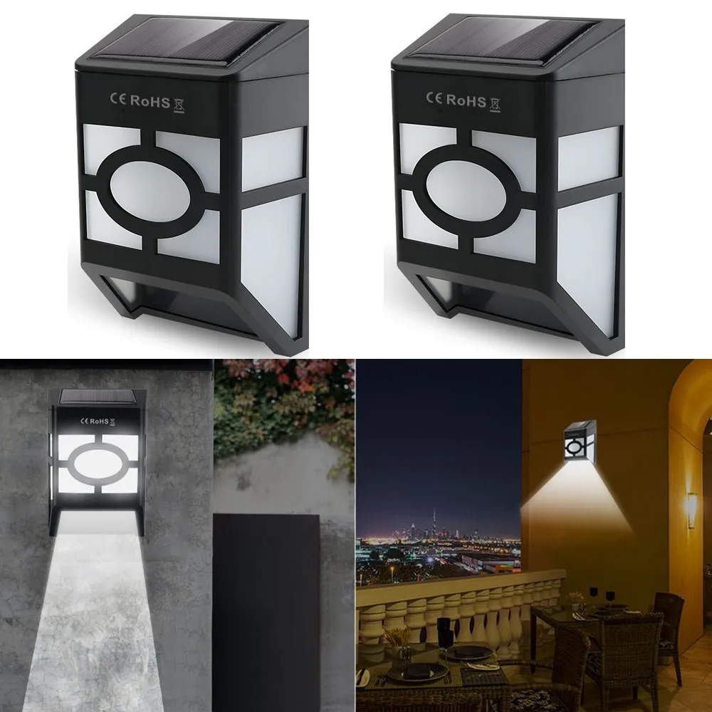 4 шт./лот светодиодная Солнечная лампа на солнечных батареях садовый Настенный