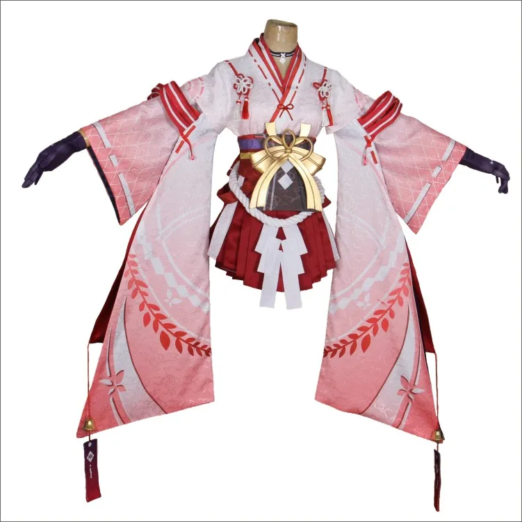 Аниме! Onmyoji демонический нож girl Новое кожаное кимоно для косплея |