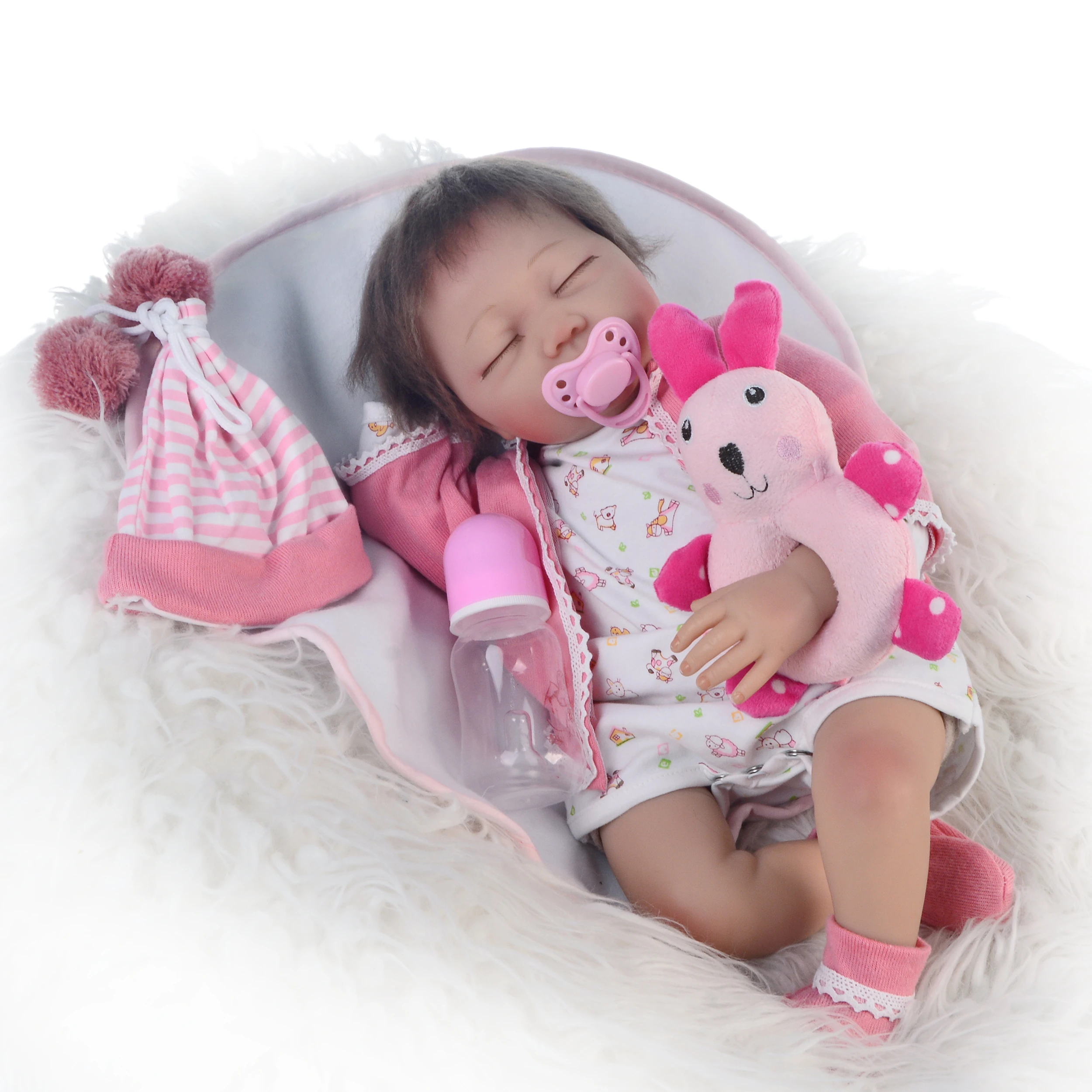 Изысканный 55 см Силиконовые Reborn Baby Doll игрушки Реалистичные Новорожденные спящие