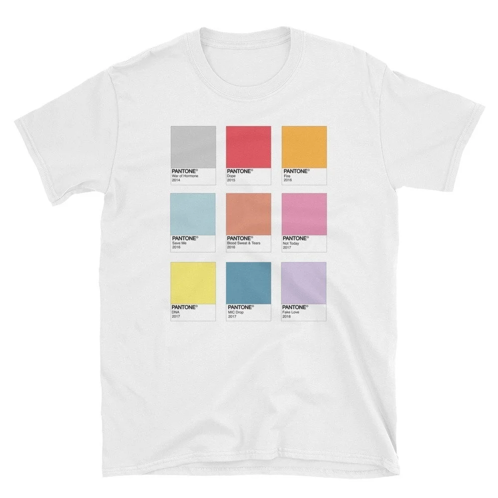 Kuakuayu HJN модная футболка с белым пламенем унисекс женская рубашка Pantone Футболка K-Pop