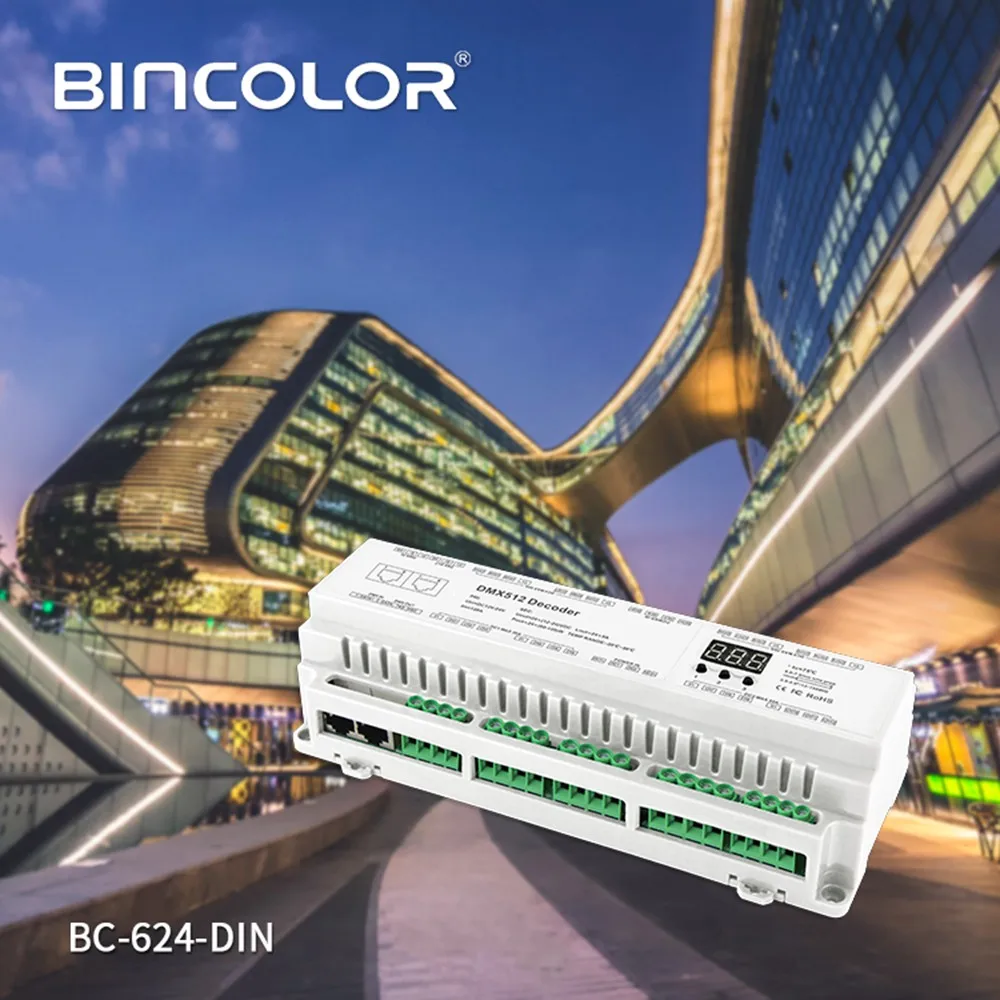 Фонарь Новый 24 канальный DMX512/8 бит/16 бит резьбовой декодер для светодиодной ленты