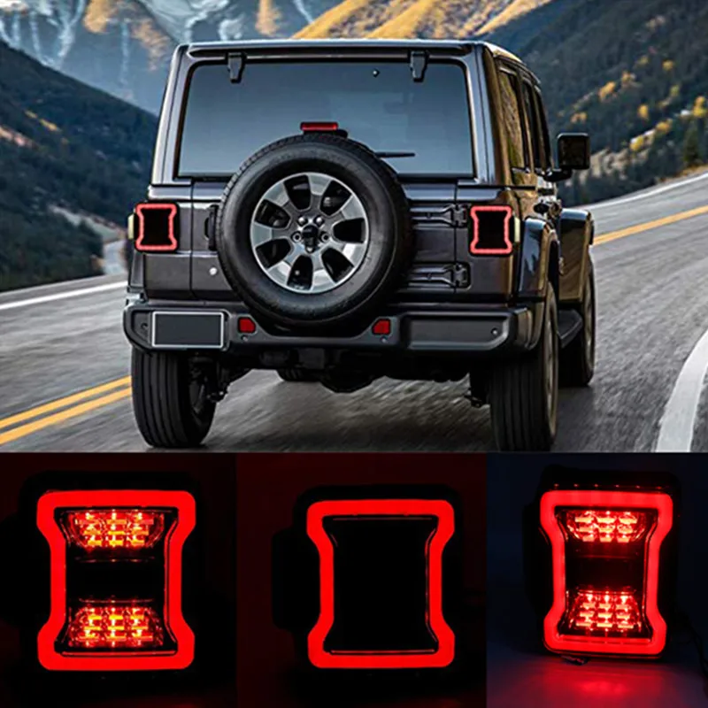 Для Jeep Wrangler JL 2018 2019 для задние фонари дымчатые светодиодные с американской
