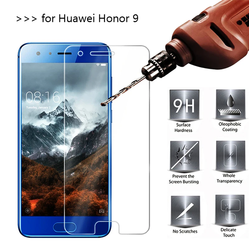 2 шт закаленное Стекло для Huawei Honor 9 удобный телефонный Футляр Чехол Экран