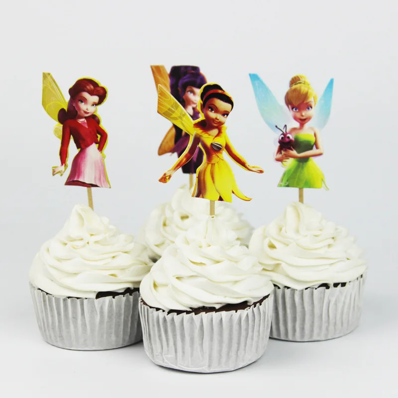48 шт. Тинкер Белл принцесса кекс топперы мультфильм торт аксессуар День рождения