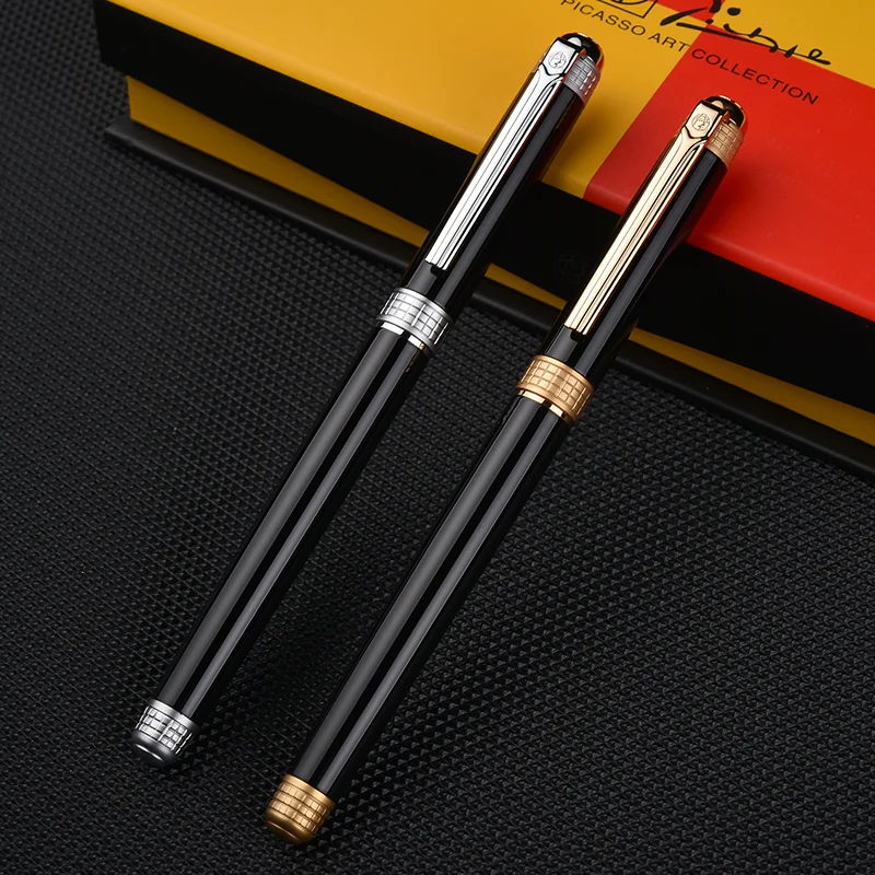 

Picasso Pimio 909 Space Time of London Metal Black Fountain Pen with Golden/silver Clip Original Box Fine Nib Luxury Office Gift