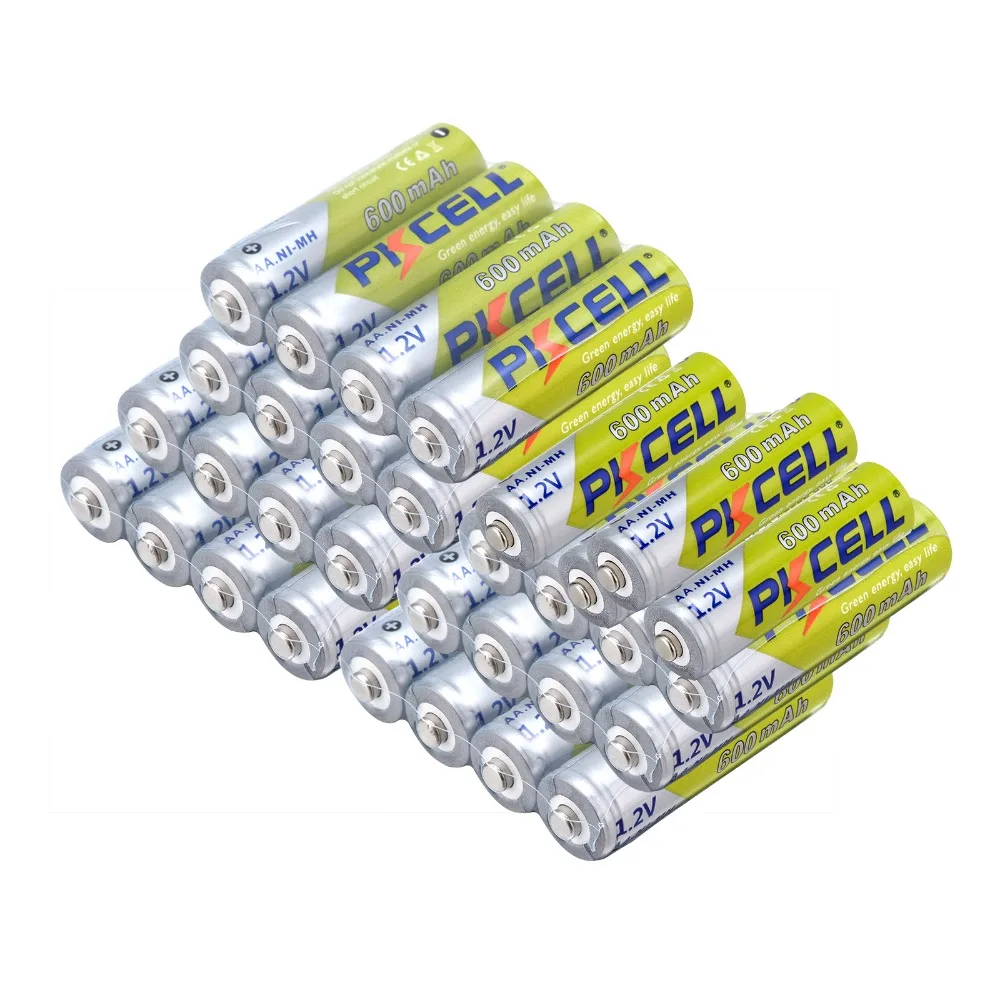 Перезаряжаемые батарейки AA Ni MH 40 шт./лот 1 2 в 600 мАч|aa rechargeable battery|nimh 1.2vrechargeable battery |
