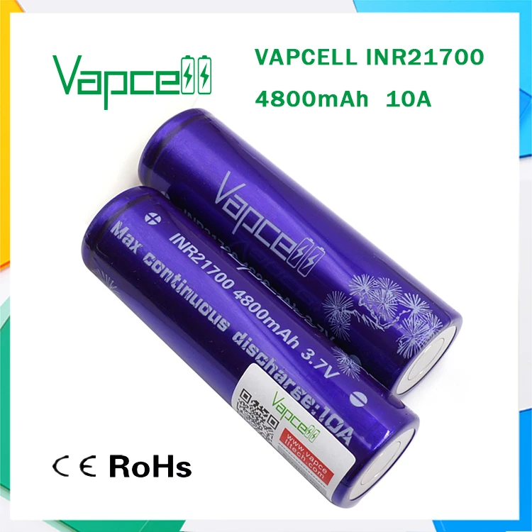 Аккумулятор VAPCELL INR21700 4800 мАч INR 21700 литиевая батарея аккумулятор 10 А