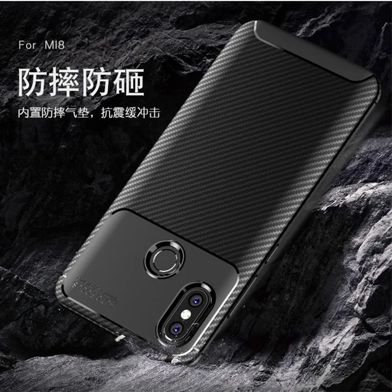 Чехол из углеродного волокна с текстурой для Xiaomi Mi 8 6 21 дюймов Мягкий ТПУ чехол