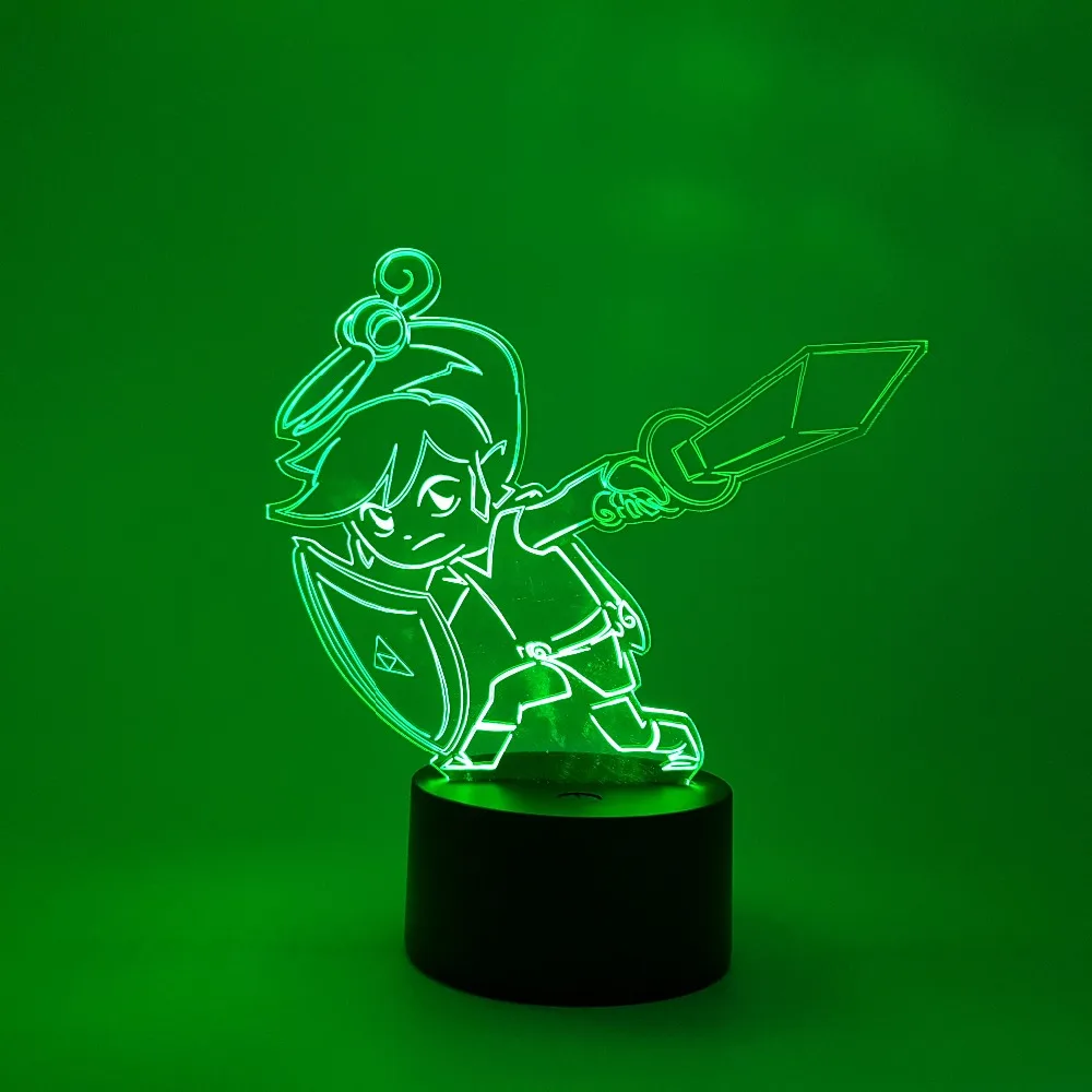 Zelda фигурку ссылка Дыхание дикой природы ночной Светильник 3D Иллюзия настольная
