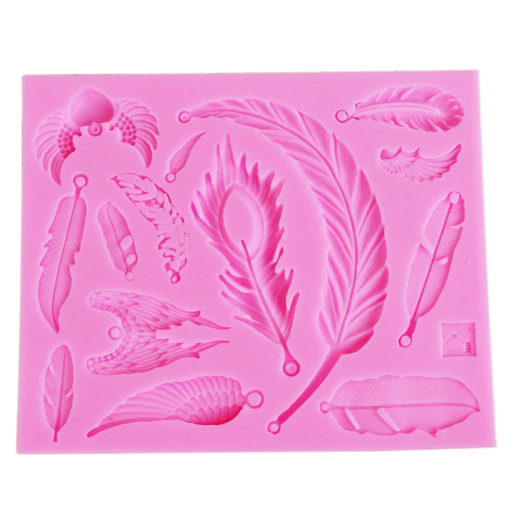 Sophronia Feather Shaped Decorating Tools Silicone Mold Resin Fondant DIY Chocolate Moulding Tool M419 12.5*10.4*0.8CM | Дом и сад