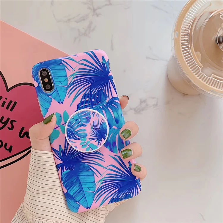 Модный розовый чехол для телефона с изображением листьев леса iphone XS Max XR X 6 7 8 Plus