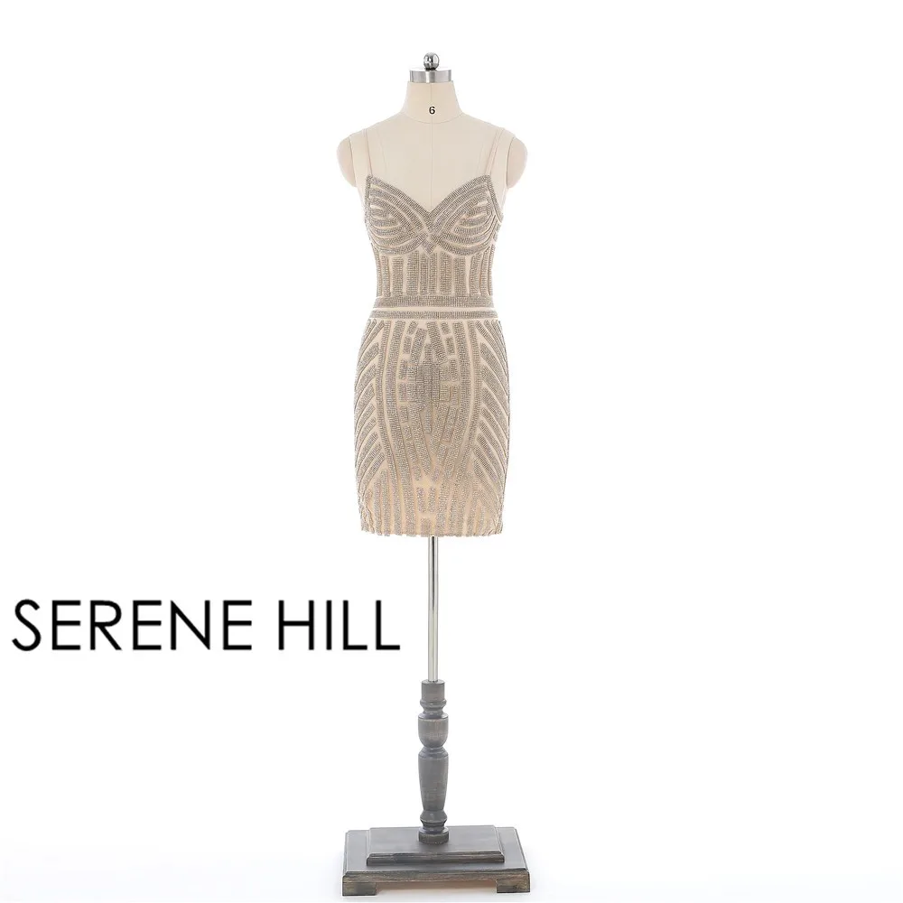 gold short dress Robe De Soiree бриллиантовое вечернее платье телесного цвета, серые, серебристые вечерние платья, официальное длинное вечернее платье размера плюс LA6002 - Цвет: gold short dress