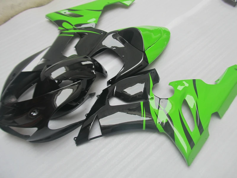 Наборы обтекателей 100% подходит для Kawasaki NINJA ZX 6R 2005 2006 zx6r 05 06 зеленый черный