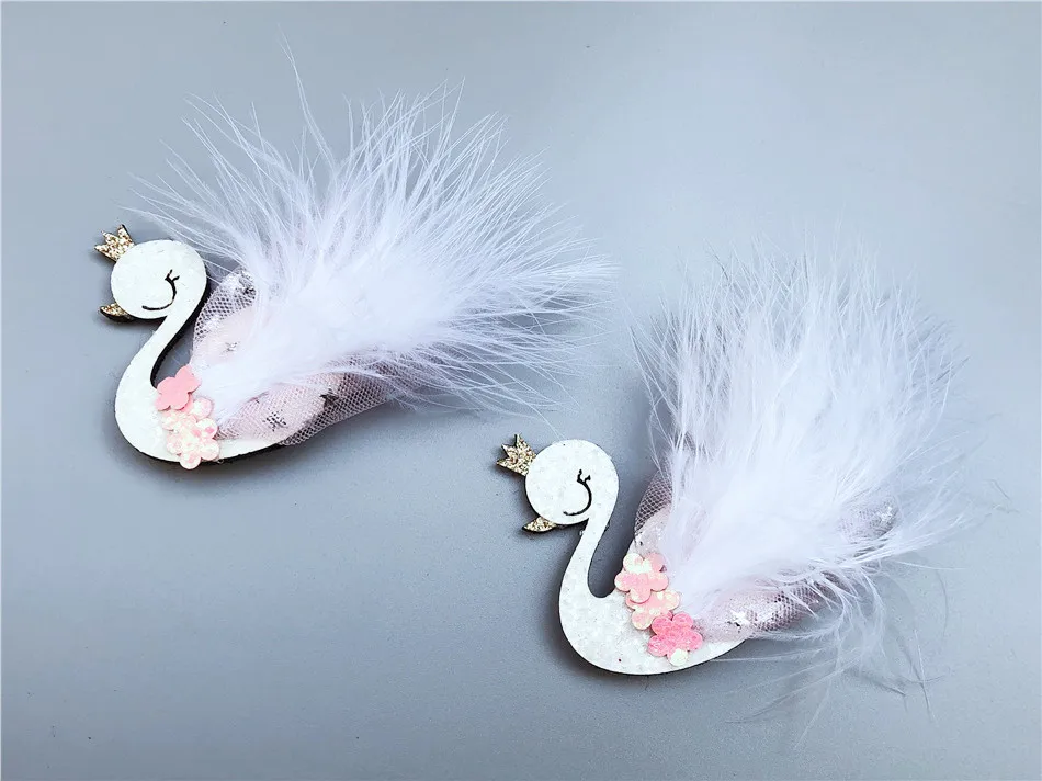 Розничная продажа 1 шт. модные милые блестящие заколки для волос в виде лебедя с