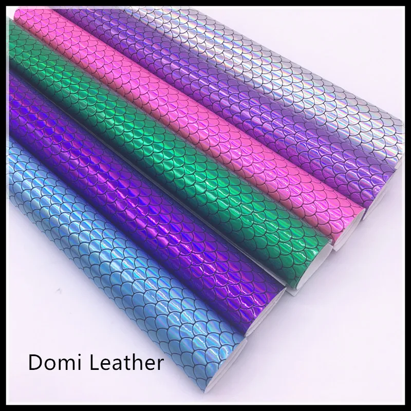 (DM6024) рыбья чешуя русалка ткань из искусственной кожи для банта сделай сам|faux leather
