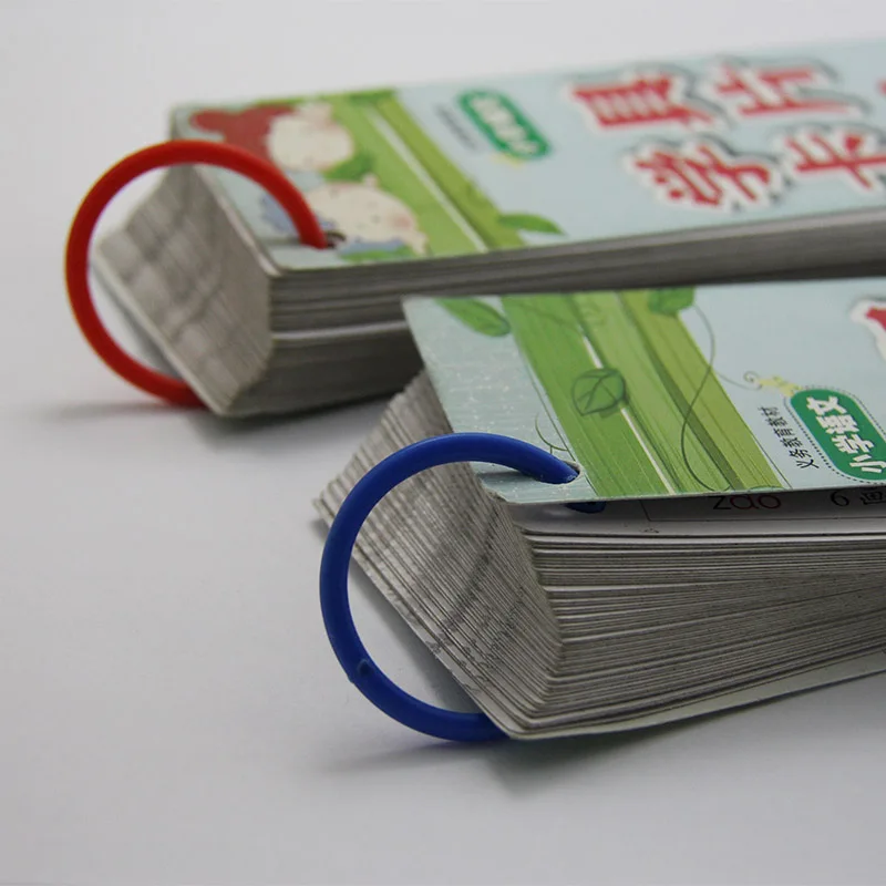 Оптовая продажа 1000 шт. разноцветные металлические кольца для книг с листьями