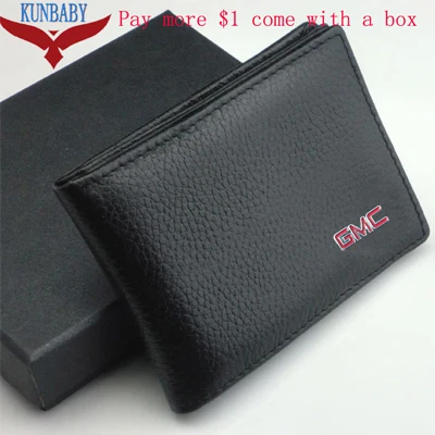 Black with box KUNBABY, новая мода, высокое качество, черная натуральная кожа, карточная посылка, водительские права, автомобильный Стайлинг для GMC - Название цвета: Black with box