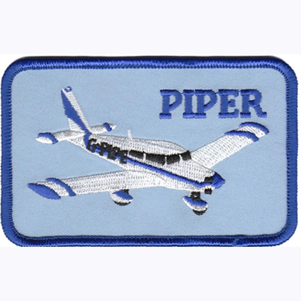 Вышивка PIPER Самолет Патч из саржи с Мерроу границы и ПВХ подложки по