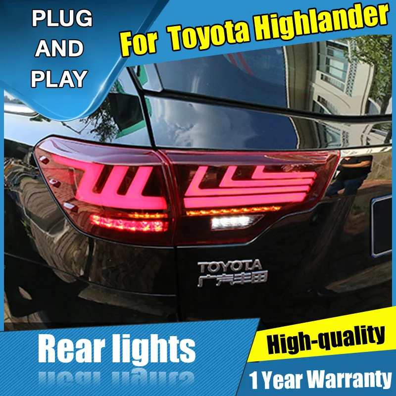 4PCS Car Styling for Toyota Highlander Taillights 2014-2018 LED Tail Lamp+Turn Signal+Brake+Reverse light | Автомобили и
