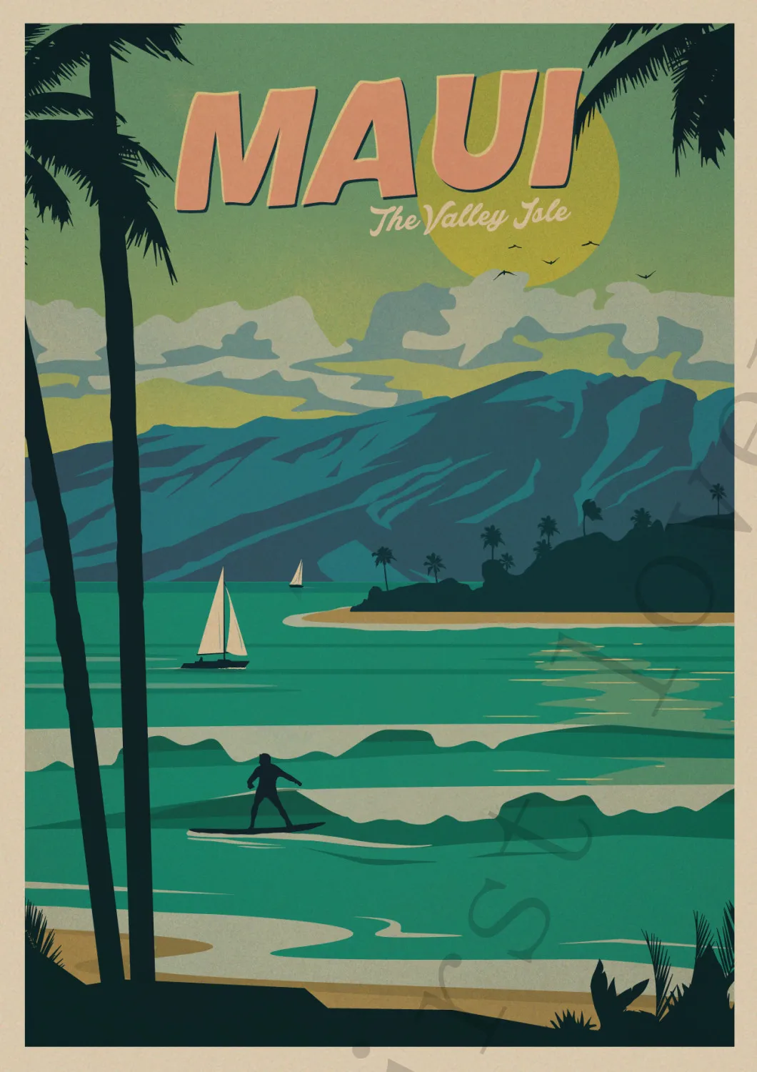 HAVANA/ WAKIKI/ VENICE/TOKYO/THAILAND/AMSTERDAM Art Travel Posters Vintage Kraft Poster | Wall Stickers