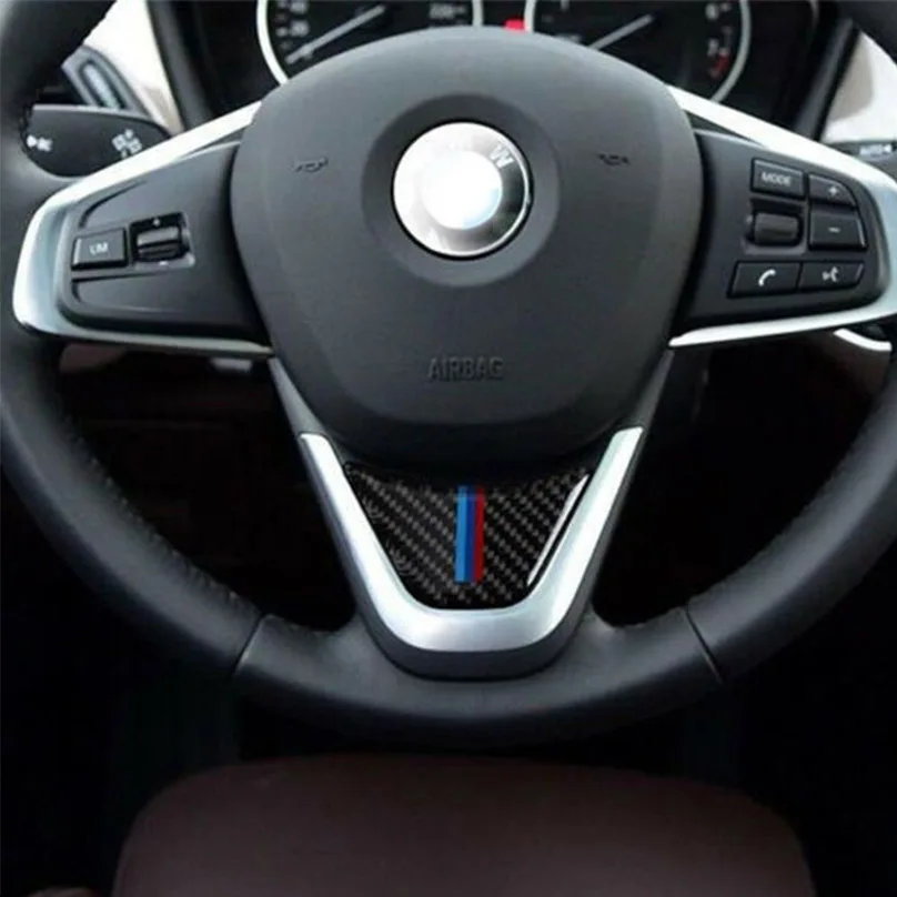 Чехол рулевого колеса автомобиля углеродного волокна наклейки для BMW X1 F48 F45 F46 2