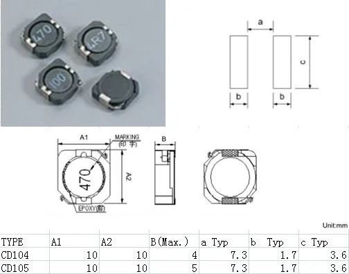 

33UH 10*10*4 мм 2.3A Силовые индукторы CD104-330 Mark:330 испарители, экранированные индукторы, новые и оригинальные