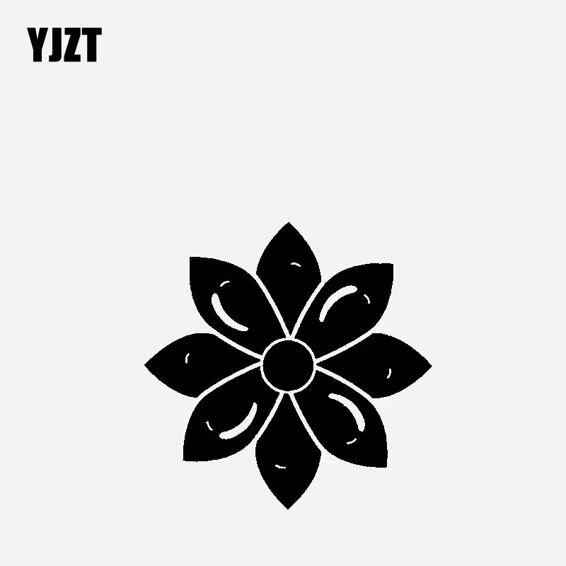 

YJZT 14.1CM*14.1CM Car Sticker Vinyl Decal Flower Creative Design And Decoration Black/Silver C23-0950