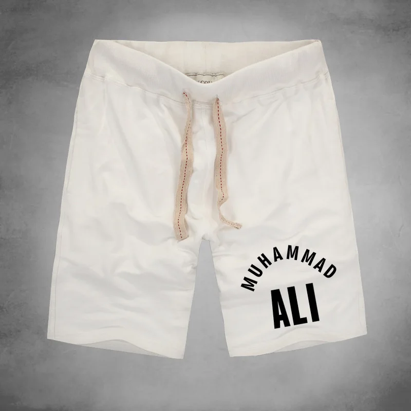 Летние мужские шорты для бодибилдинга MUHAMMAD ALI Новые повседневные хлопковые
