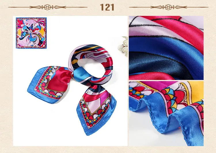Шарфы из шелка для женщин 60 см разноцветные бандана повседневного ношения