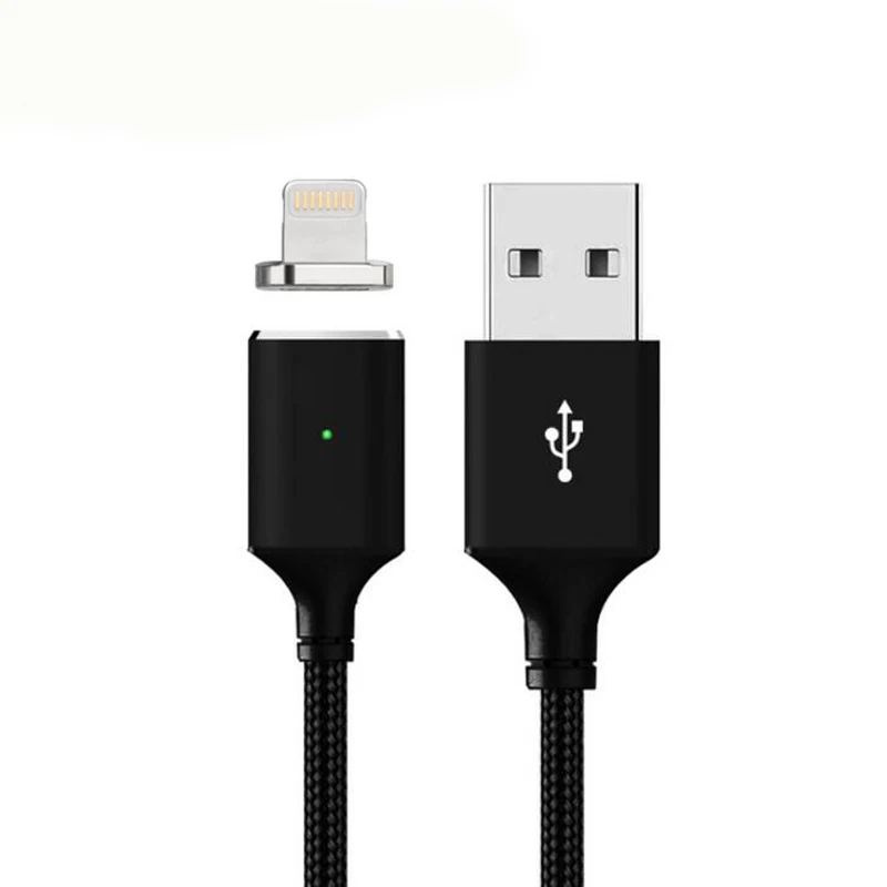 Black Нейлоновый Плетеный Магнитный usb-кабель, магнитное заряднеое устройство для Apple iPad 2 iPad3 iPad4 iPad5 MINI nano3 nano 3 4 5 6 7 8 X XS Plus - Цвет: Black