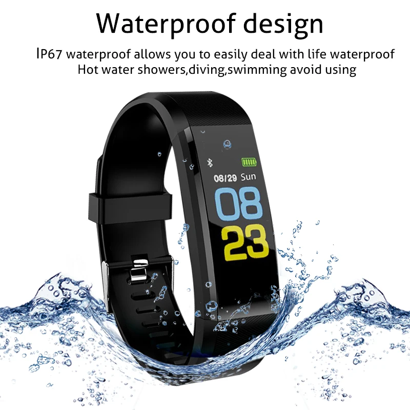 Смарт-браслет сердечного ритма крови Давление Smart Band Фитнес трекер Bluetooth Smartband